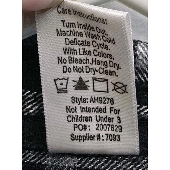 Urban Groove Buffalo Plaid Flannel Shirt Black White Sz Large (A9) - Picture 5 of 7